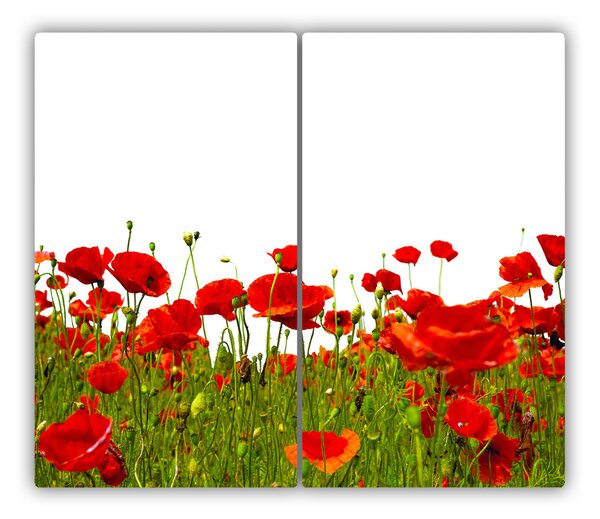 Tagliere in vetro Poppies da campo 60x52 cm