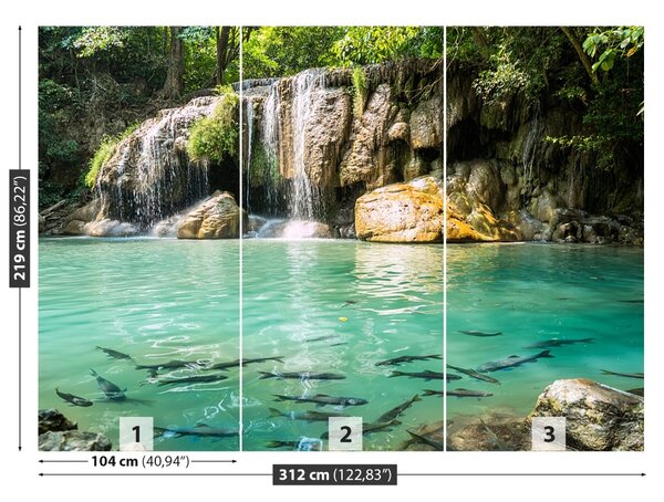 Carta da parati Erawan Waterfall 104x70 cm