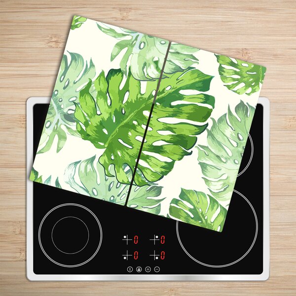 Tagliere in vetro Foglie tropicali 60x52 cm