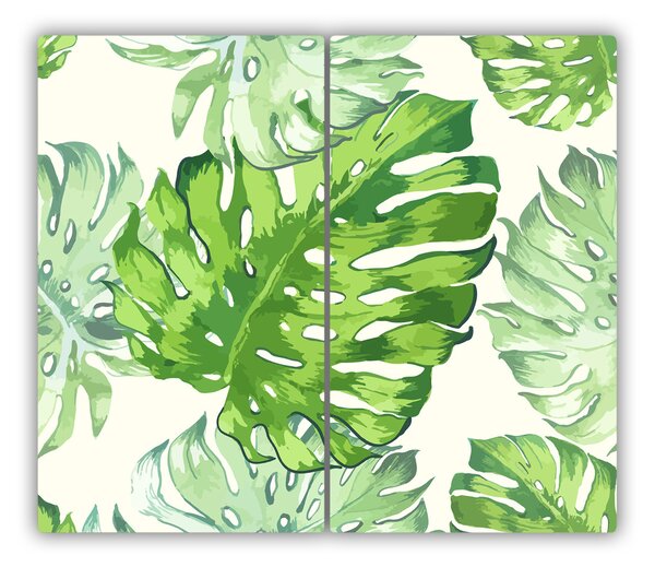 Tagliere in vetro Foglie tropicali 60x52 cm