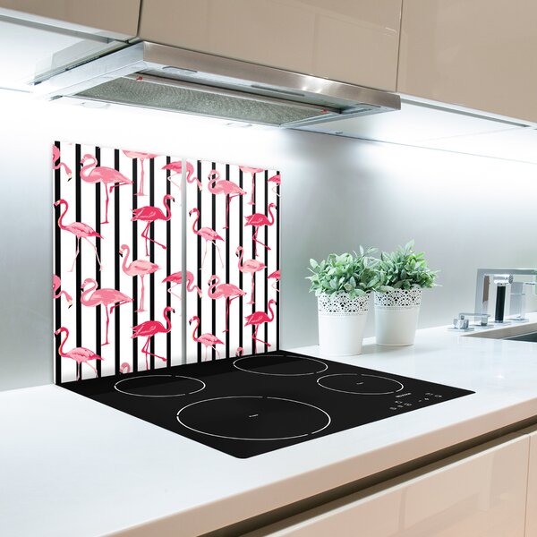 Tagliere in vetro Strisce di flaminga 60x52 cm