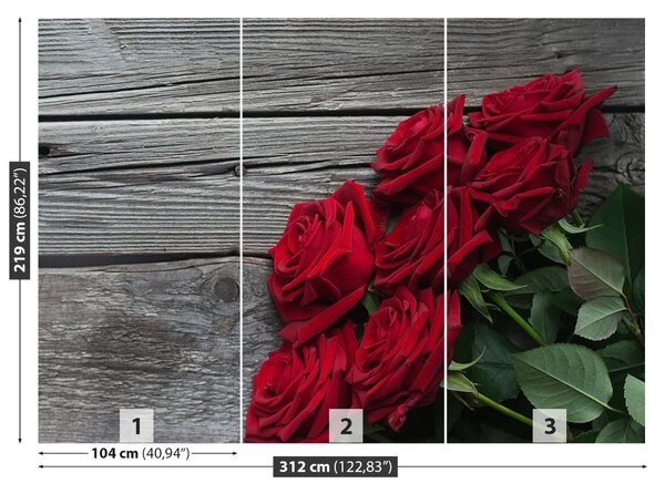 Carta da parati Rose rosse 104x70 cm