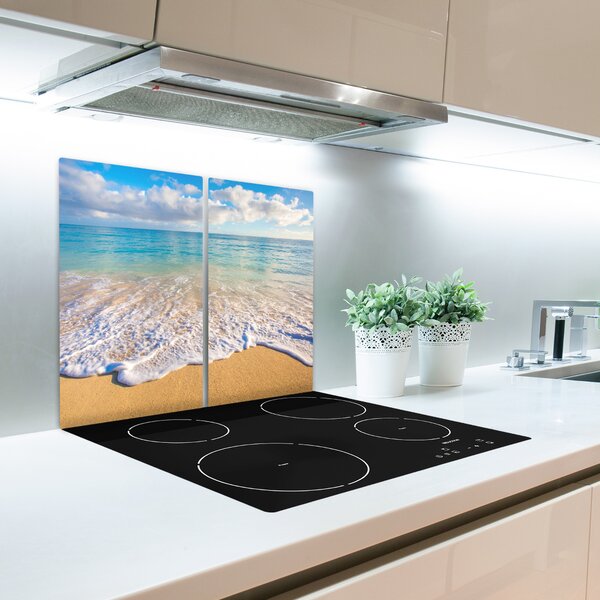 Tagliere in vetro temperato Spiaggia hawaiana 60x52 cm