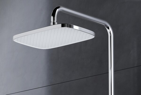 Sistema doccia termostatico BS371 - Ottone - Ripiano - Cromo/Bianco - incl. soffione doccia e doccetta
