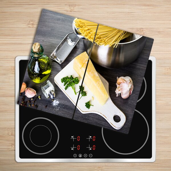 Tagliere in vetro Pasta con aglio 60x52 cm