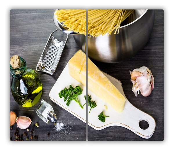 Tagliere in vetro Pasta con aglio 60x52 cm