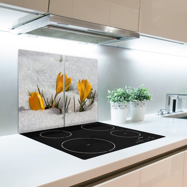 Tagliere in vetro Crocus nella neve 60x52 cm