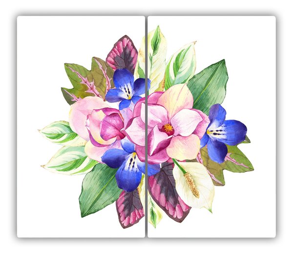 Tagliere in vetro temperato Mazzo di fiori 60x52 cm