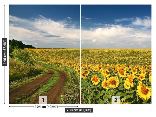 Carta da parati Campo di girasole 104x70 cm