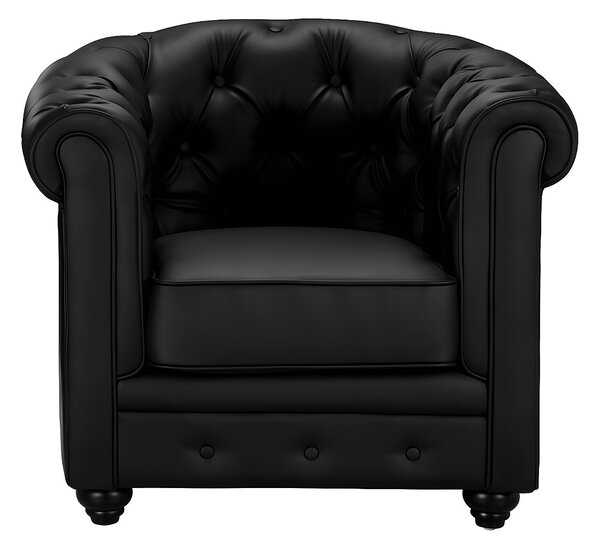 Poltrona CHESTERFIELD in similpelle Nera