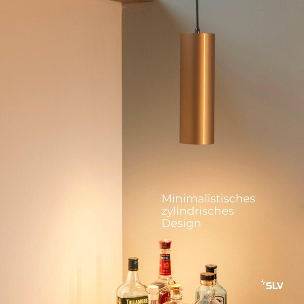 Lampada a sospensione Enola rotonda color oro E27 Ø10 cm