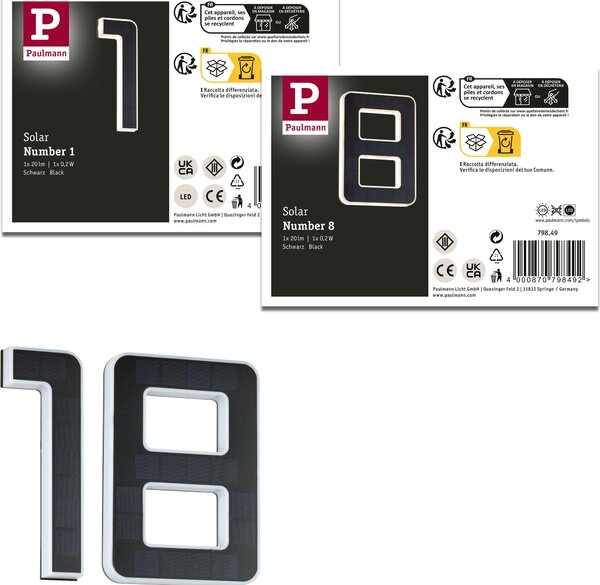 Paulmann Bundle Solar LED numero civico numero 18