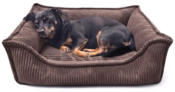 Cuccia per cani 4L Textil Corduroy HUGO PREMIUM (80x60 cm, marrone scuro)