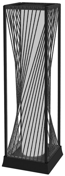 Lampada da terra solare Outsunny in rattan con sensore di luce, 25 LED, in stile boho