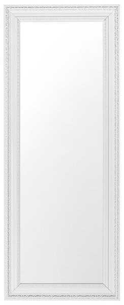Specchio da Parete Bianco con Argento 50 x 130 cm Verticale Soggiorno Camera da Letto Comò Finitura Gesso Beliani