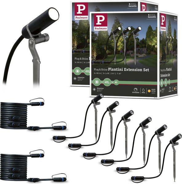 Paulmann Bundle Plug & Shine Faretto da giardino a LED Plantini