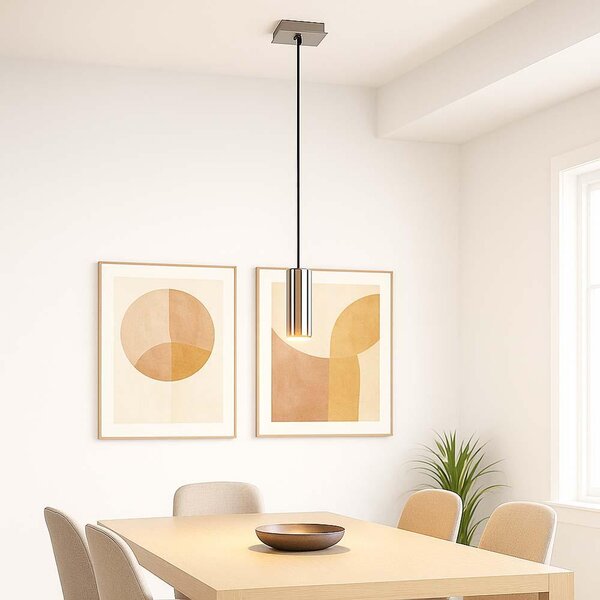 Lampada a sospensione, metallo, nichel opaco, GU10, H 150 cm