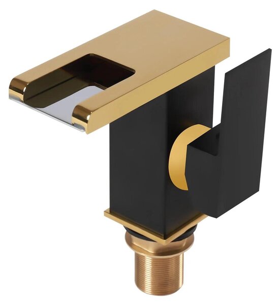 Miscelatore da bagno a LED - Rubinetto per lavabo a cascata - LED a 3 colori che indicano la temperatura - Montaggio monoblocco con attacco G1/2 - Acciaio inossidabile - Altezza 12,5 cm