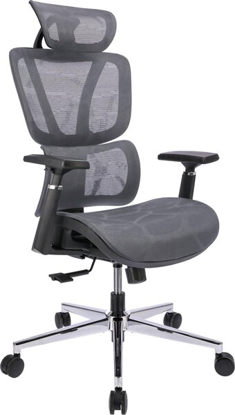 JUMI sedia da ufficio ergonomica NEOVA sedia da ufficio regolabile per scrivania grigio braccioli