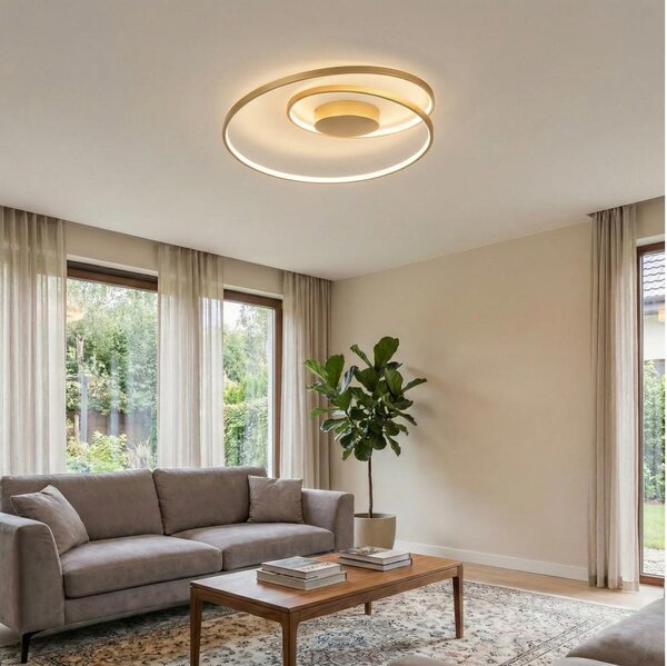 Ideal Lux - Plafoniera LED OZ LED/47W/230V diametro 60 cm CRI 90 oro