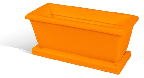 Fioriera rettangolare per esterni in polietilene esterno interno MOD LIBERTY Dimensione 22x51xh22,5 cm - peso 2 kg con foro di drenaggio. Sottovaso incluso OCRA