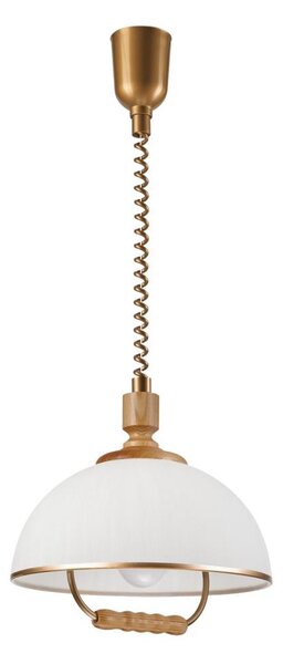 Lampadario regolabile RAMONA 1xE27/60W/230V marrone/bianco/rovere