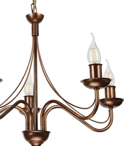 Lampadario a catena ANTON 5xE14/15W/230V, finitura bronzo