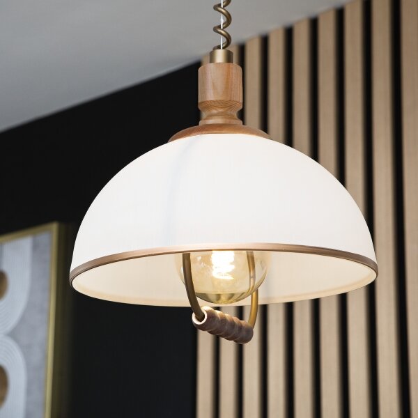 Lampadario regolabile RAMONA 1xE27/60W/230V marrone/bianco/rovere