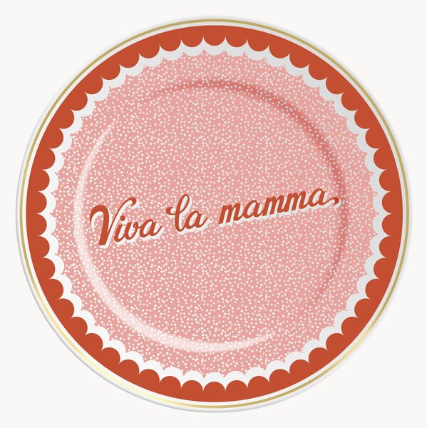 Piatto in porcellana Viva La Mamma