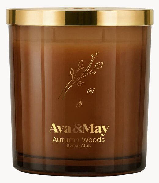 Candela profumata grande Autumn Woods (pera, patchouli e legno di cedro)