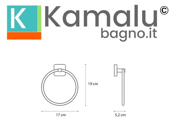 Portasciugamani anello in acciaio inox finitura lucida | CLODE-C - KAMALU