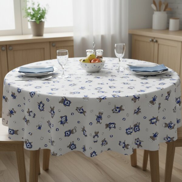 Tovaglia rotonda orsacchiotto chef in blu