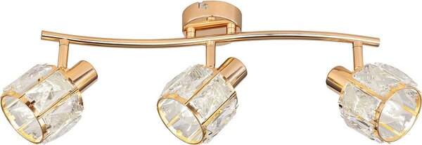 Faretto a soffitto DUBAI - 3xE14, 40W, oro rosa / trasparente