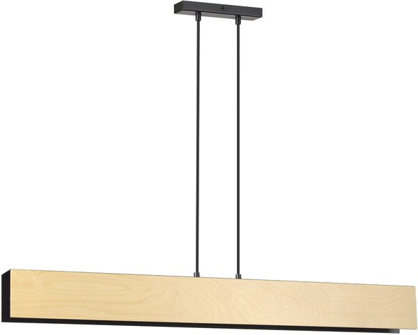 Emibig Carlo lampada sospesa 4x15 W nero-legno 610/4