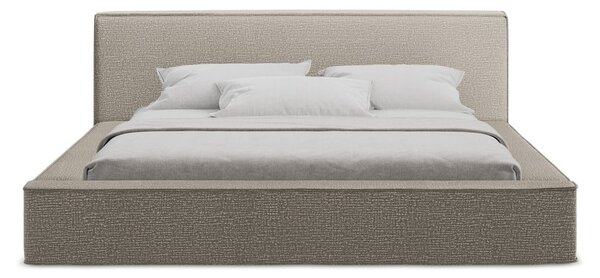 Letto matrimoniale imbottito grigio tortora con contenitore e rete inclusi 180x200 cm Noho – Makamii