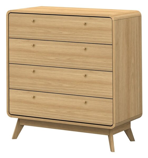 Cassettiera alta in rovere decorato in colore naturale 80x88 cm Cassie - Støraa
