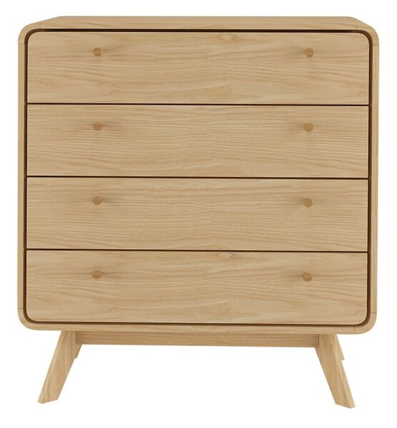 Cassettiera alta in rovere decorato in colore naturale 80x88 cm Cassie - Støraa
