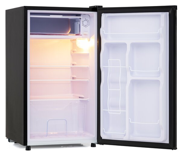 Costway Frigorifero piccolo 98l temperatura regolabile a 5 livelli, Mini frigo monoporta silenzioso con congelatore 25l Nero