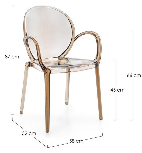 Sedia da esterno marrone chiaro in plastica Camilla – Bizzotto
