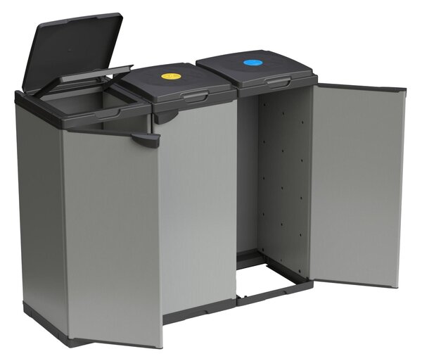 Mobile Porta sacco Per la Raccolta Differenziata In PVC TRIS Adatto a sacchi da L 80-110 Dimensioni 102x38xh 87 cm - con Coperchio e Dischetti Coloratii tema