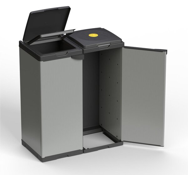 Mobile Porta sacco Per la Raccolta Differenziata In PVC BIS Adatto a sacchi da L 80-110 Dimensioni 68x38xh 87 cm - con Coperchio e Dischetti Coloratii tema
