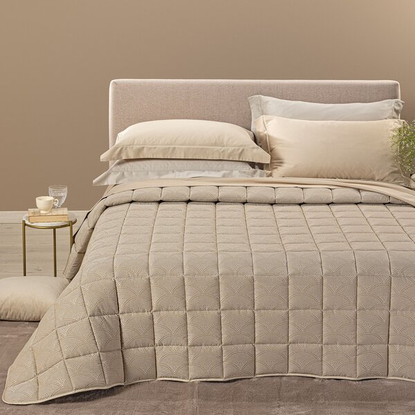 Trapunta Leggerissima MATRIMONIALE Gemma NATURALE Raso Jacquard Caleffi