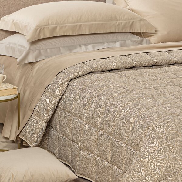 Trapunta Leggerissima MATRIMONIALE Gemma NATURALE Raso Jacquard Caleffi
