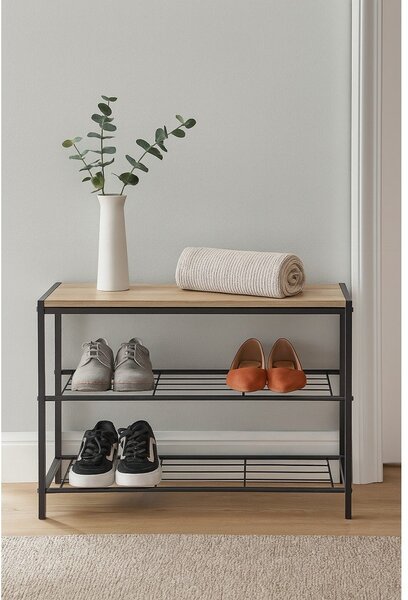 Scarpiera nera in acciaio 63x44x30 cm Asten – Bonami Essentials