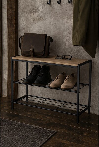 Scarpiera nera in acciaio 63x44x30 cm Asten – Bonami Essentials