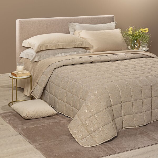Trapunta Leggerissima MATRIMONIALE Gemma NATURALE Raso Jacquard Caleffi
