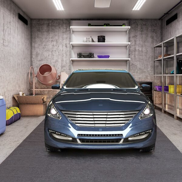 Costway Tappetino per garage lavabile e riutilizzabile con nastro biadesivo, Tappeto assorbente d'olio impermeabile per auto e moto per officina