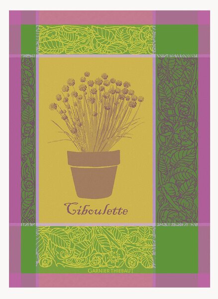 Set di 4 strofinacci jacquard Ciboulette Menthol
