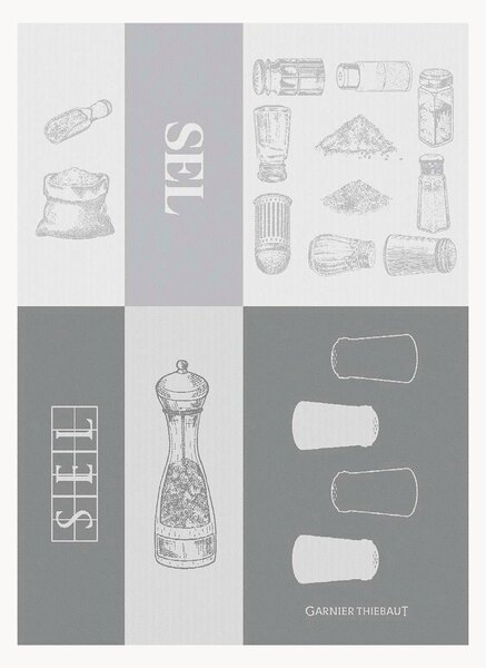 Set di 4 strofinacci jacquard Les Salieres Calcite