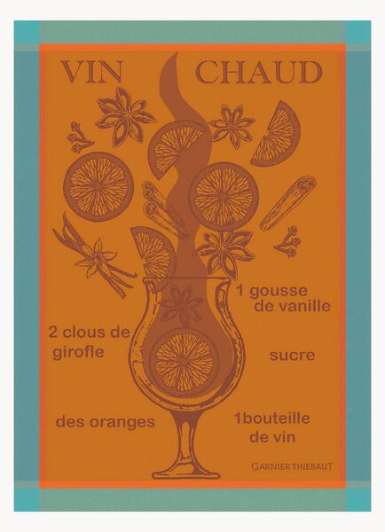 Set di 4 strofinacci jacquard Vin Chaud Mandarine